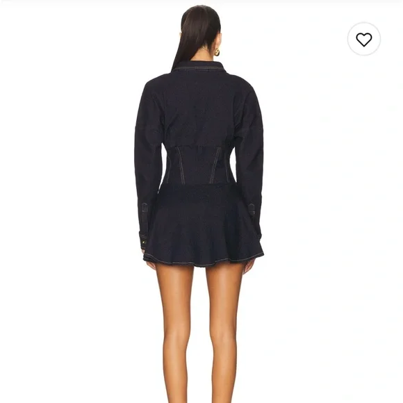 Black Denim Button-Up Dress - Picture 3 of 7